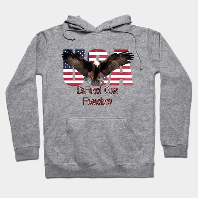 DEFEND OUR FREEDOM Hoodie by D_AUGUST_ART_53